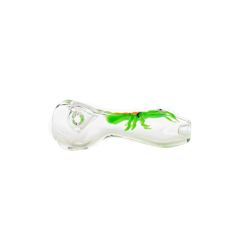 4"Clear glowing smoking hand pipe