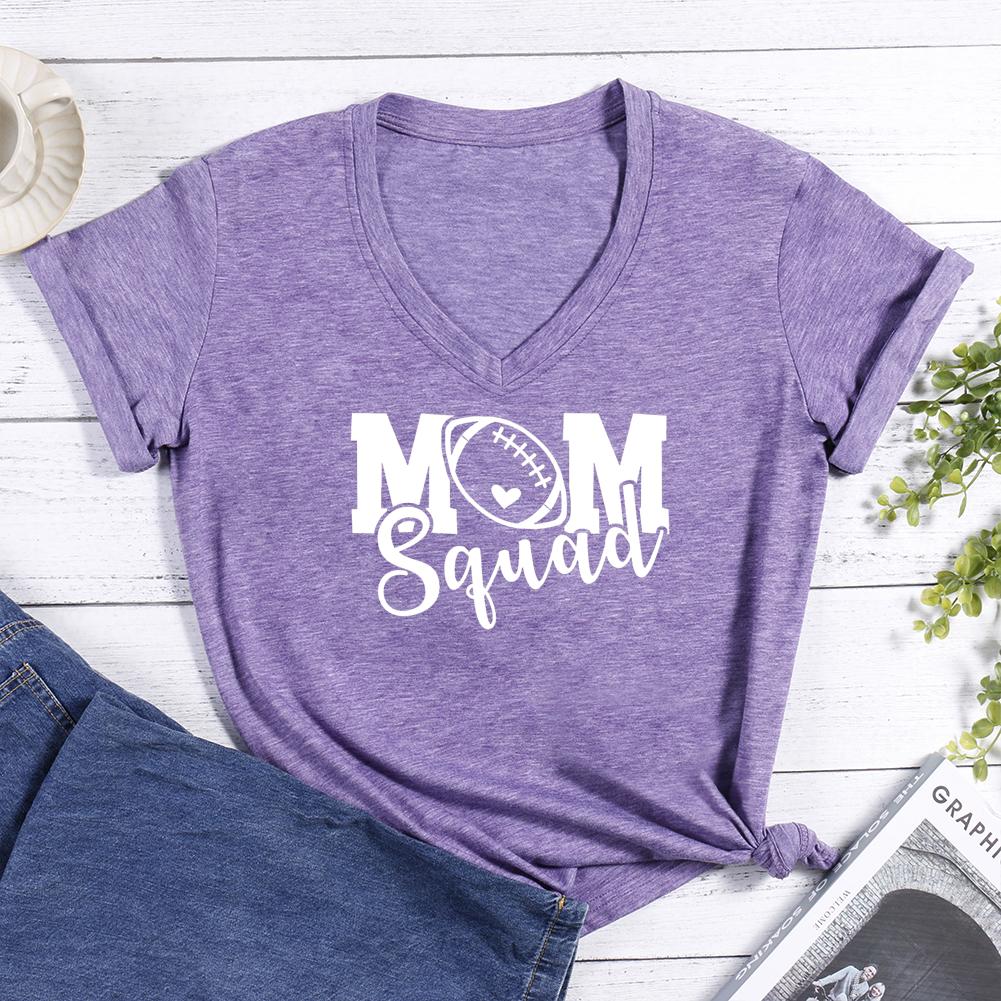 Football Mom Squad V-neck T Shirt-Guru-buzz