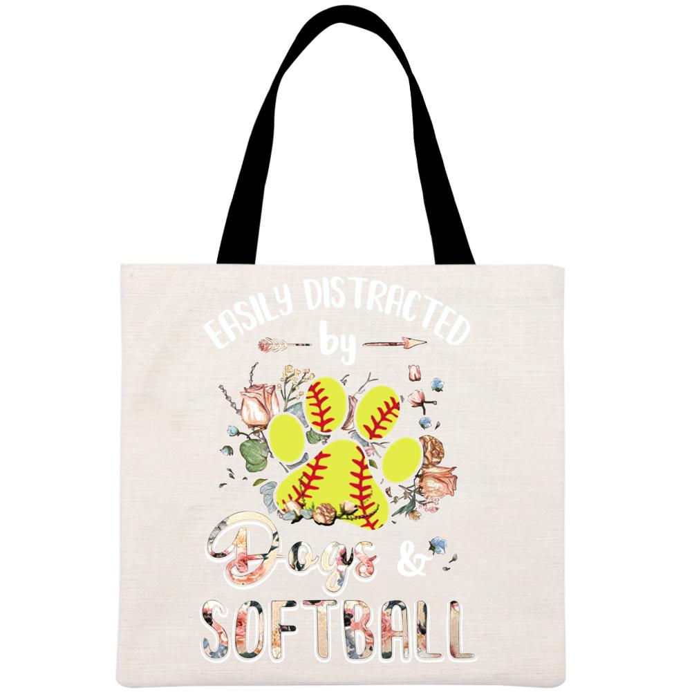 Funny softball Printed Linen Bag-Guru-buzz