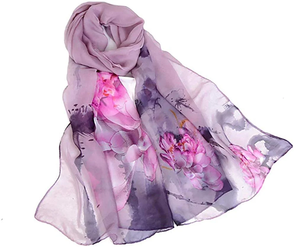 Lightweight Print Floral Pattern Scarf Shawl Fashion Scarves Sunscreen Shawls for women