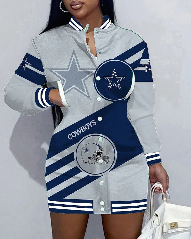 Dallas Cowboys
Limited Edition Button Down Long Sleeve Jacket Dress