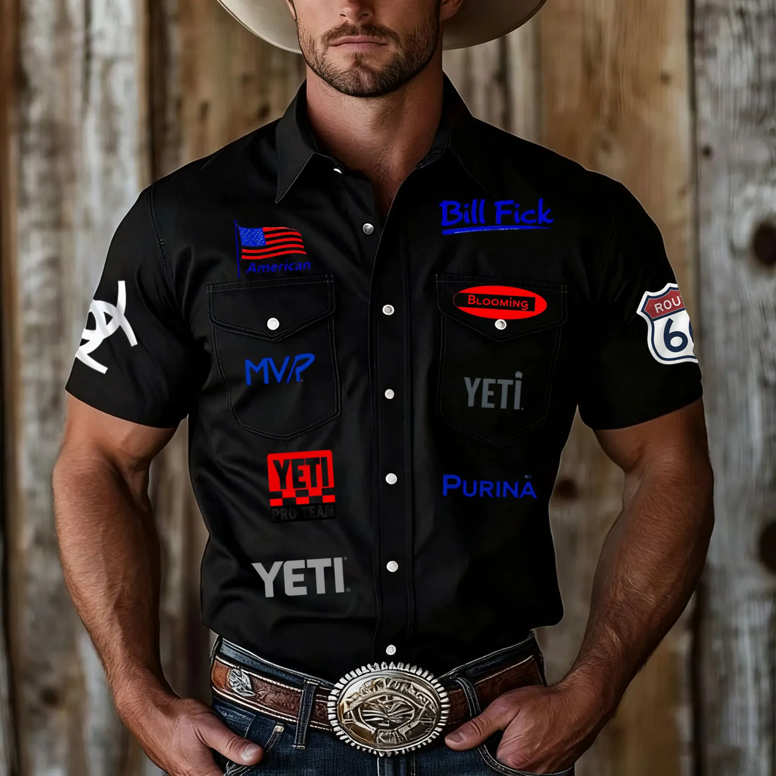 Cowboy-Inspired Short-Sleeve Shirt