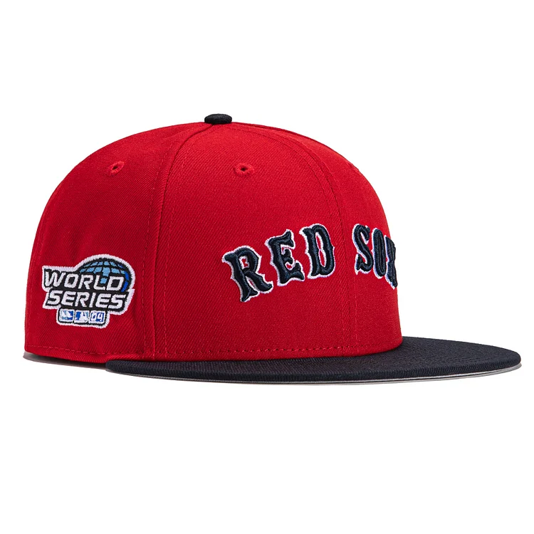 New Era 59Fifty Boston Red Sox 2004 World Series Patch Jersey Hat- Red, Navy QueenFunky