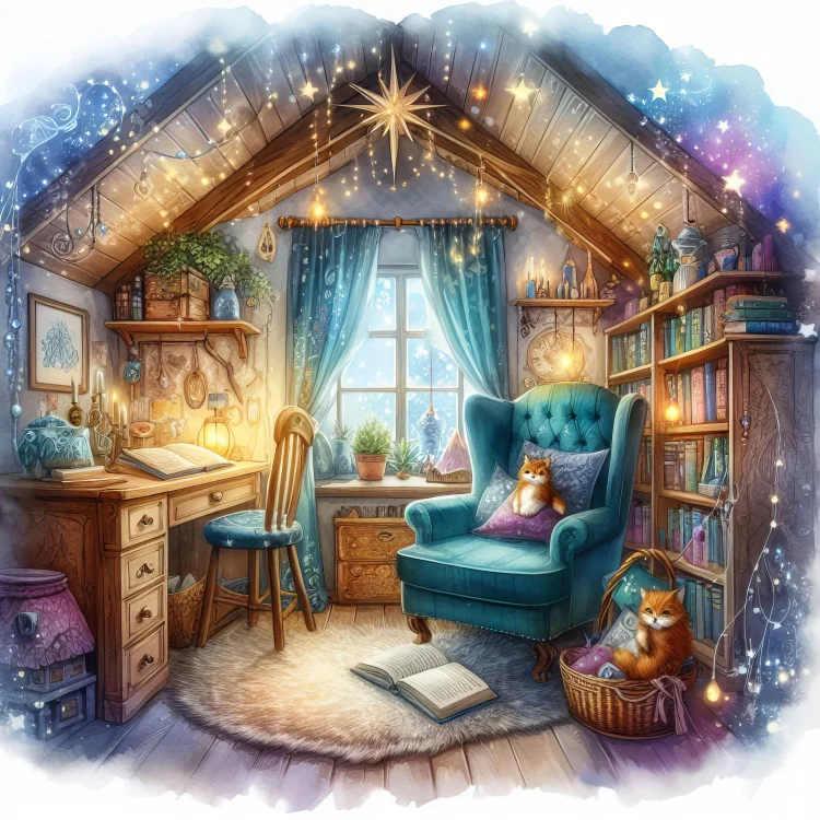 Fantasy Magic Room Scenery 11CT Stamped Cross Stitch 50*50CM