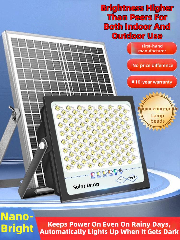High-Brightness Solar LED Lamp with Built-in Panel – Indoor and Outdoor Use, Rainy Day Power, 10-Year Warranty