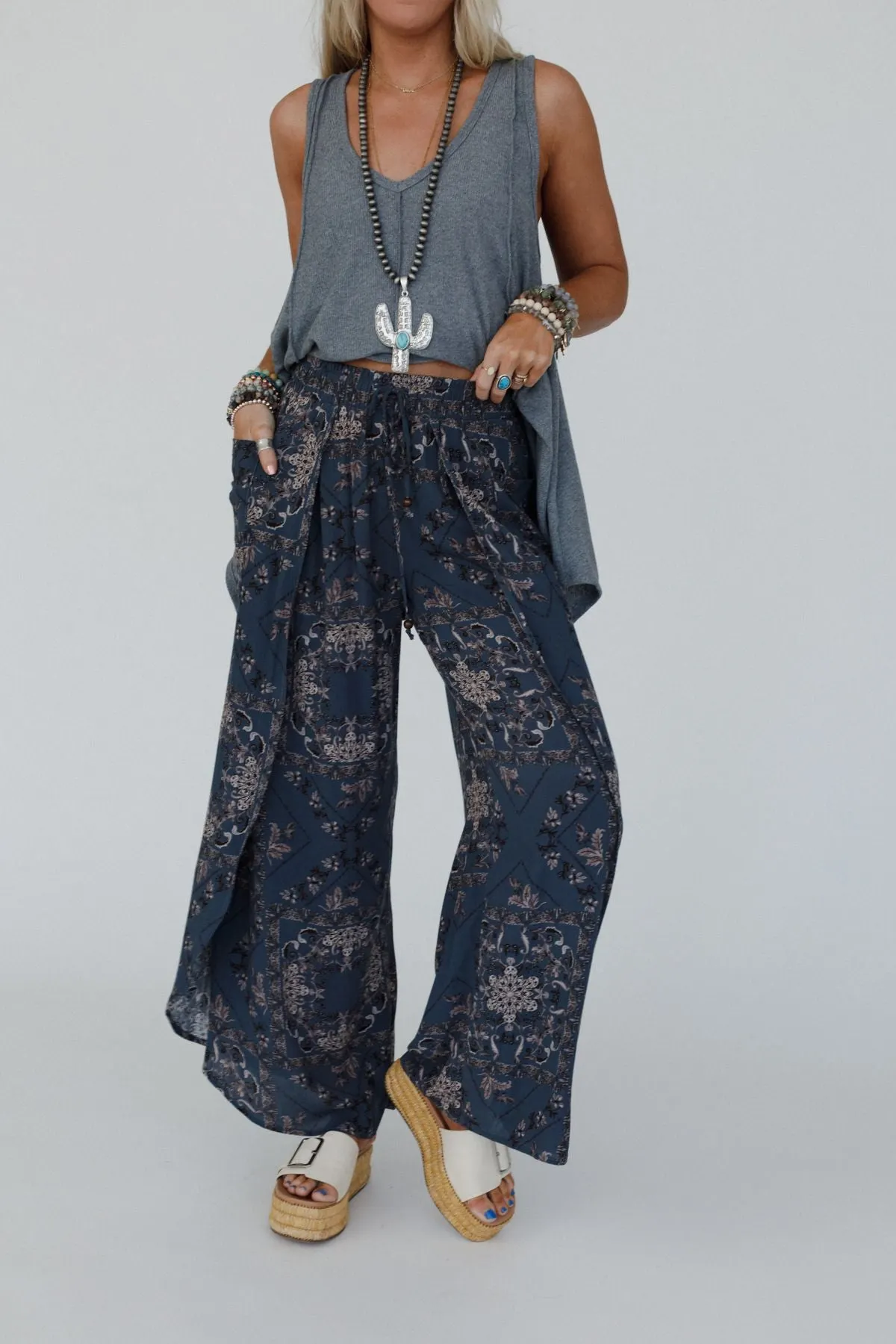 The Nest Stasia Printed Drawstring Tulip Pants - Titan