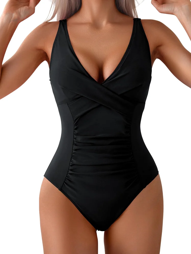 Tummy Control Ruched Womens One Piece Swimsuits