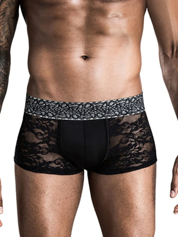 Lace Underwear Black Perspective Men's Boxer Pants - Rose Toy
