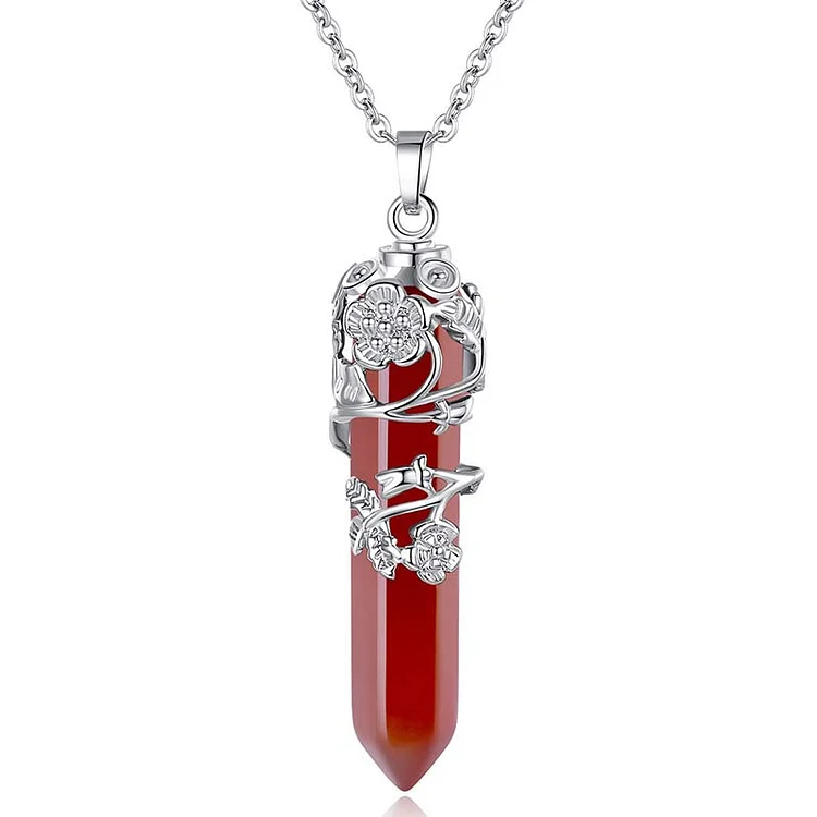 DAUGHTER - Held You First - Crystal Hexagonal Column Necklace| Red Agate