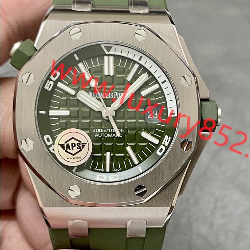 APS廠 AUDEMARS PIGUET愛彼 皇家橡樹離岸型 男錶 綠色錶盤 15720