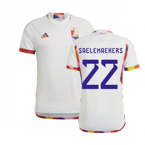 Belgium Alexis Saelemaekers 22 Away Shirt Kit World Cup 2022