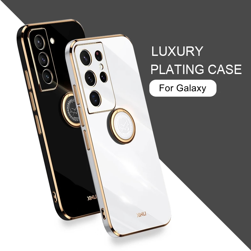 Luxury Square Fashion Times Phone Case with Holder Ring