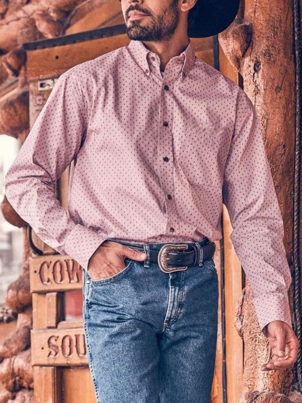 Men's Western Style Simple Long Sleeve Shirt
