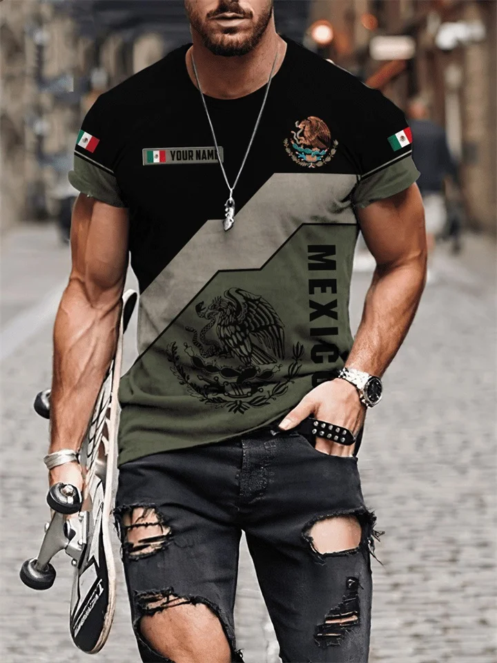 Men's 3D Printing Short-sleeved T-shirt Plus Size Casual New Trend Men's T-shirt S-6XL-JRSEE