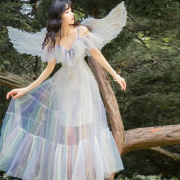 Kawaii Rainbow Color Suspender Princess Dress SP16697