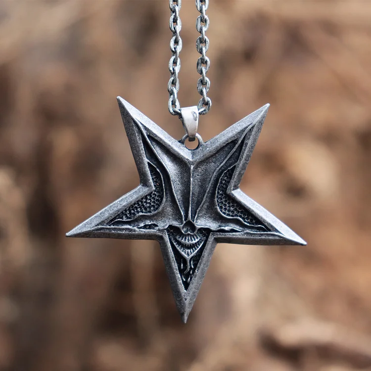 Gothic Pentagram Demon Stainless Steel Necklace