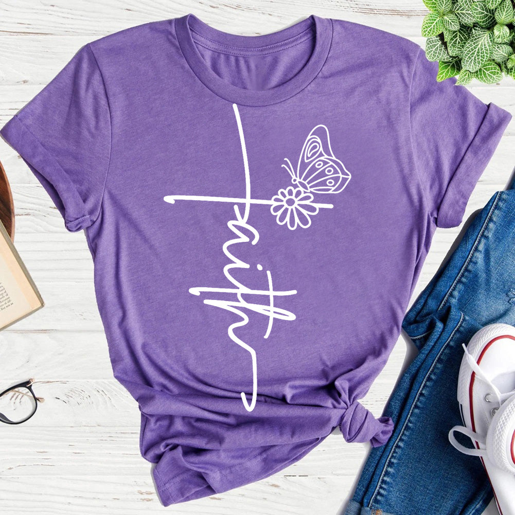 faith Butterfly insectT-shirt Tee -04873-Guru-buzz