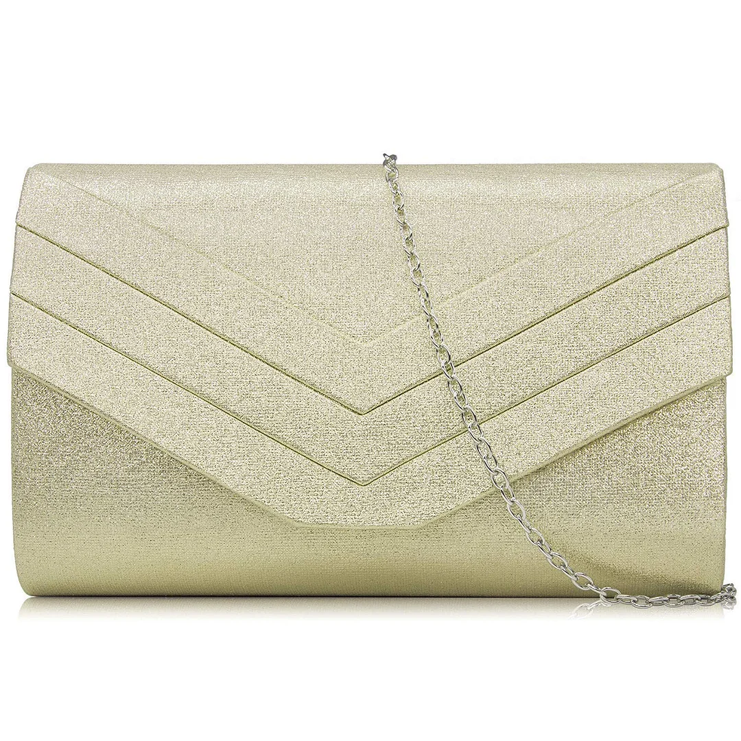 Evening Bag for Women, Suede Envelope Evening Purses Crossbody Shoulder Clutch Bag