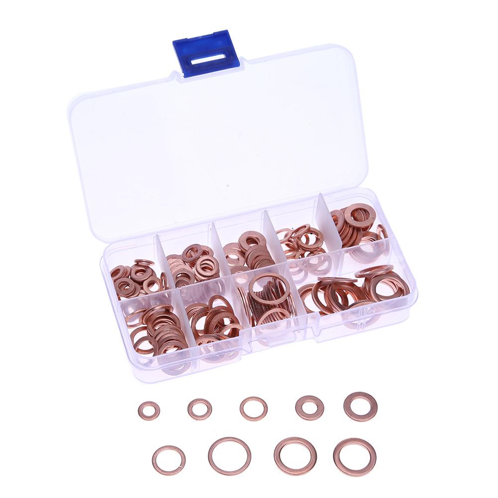 200pcs Copper Washer Sealing Ring Gasket Flat Kit with Box Hardware Tool, 501 Original
200pcs Copper Washer Sealing Ring Gasket Flat Kit with Box Hardware Tool, 501 Original