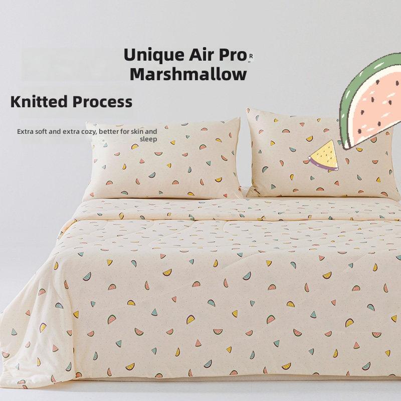 Cotton Candy Air Conditioner Naked Sleeping Quilt – Lightweight Summer Bedding with Cute Watermelon Print