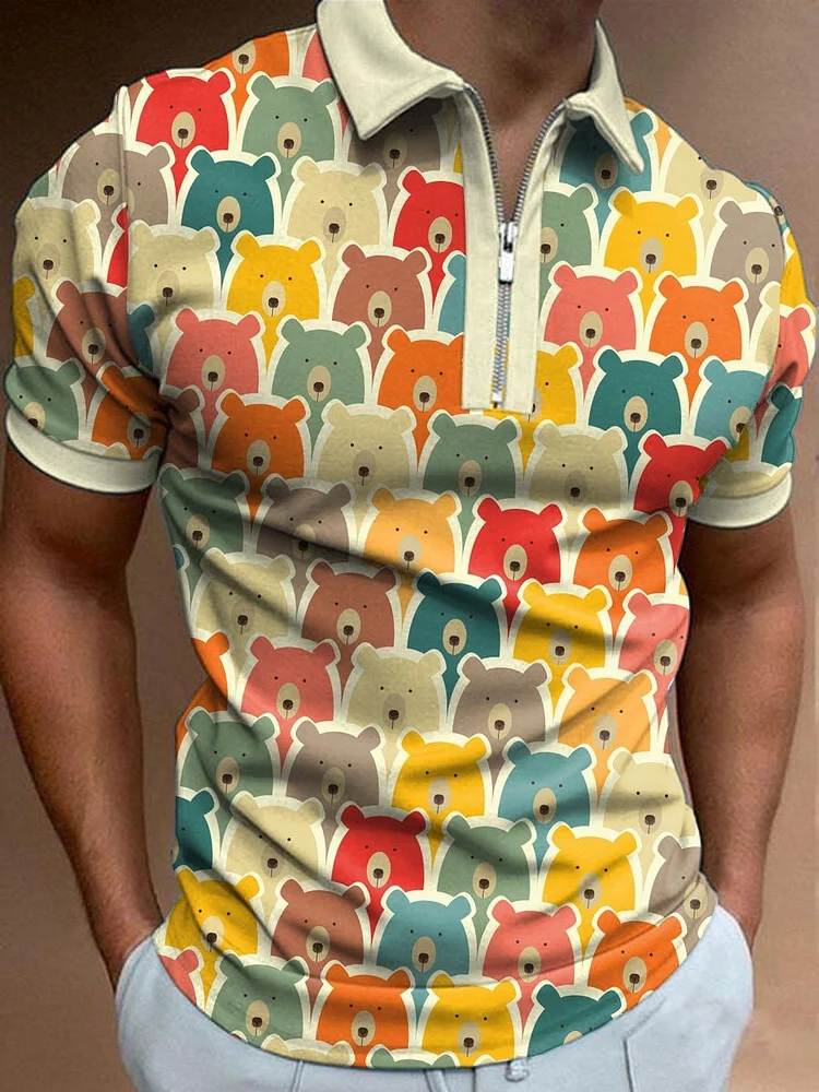 Men's Funny Bear Polo Shirt socialshop