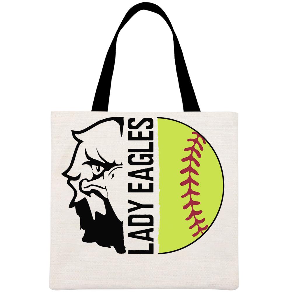softball Printed Linen Bag-Guru-buzz