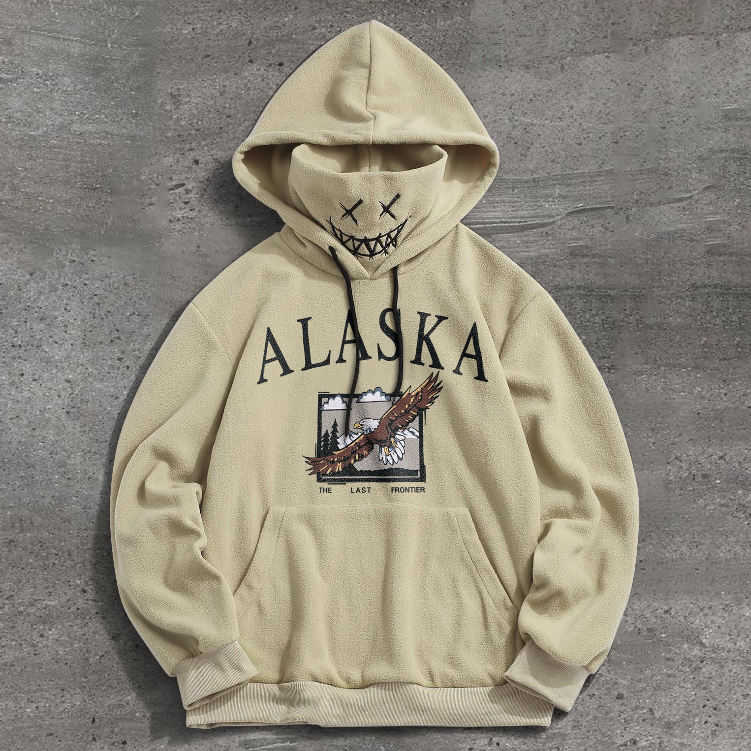 vintage fleece print mask design hoodies