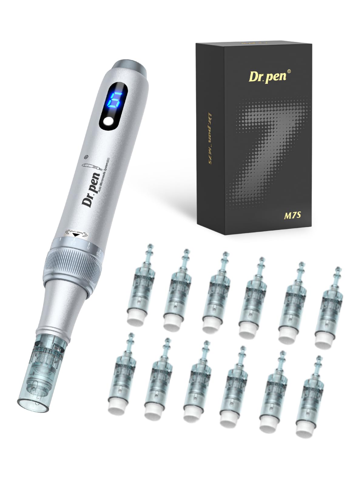2025 Newest Model M7S Microneedling Pen with 12 Cartridges