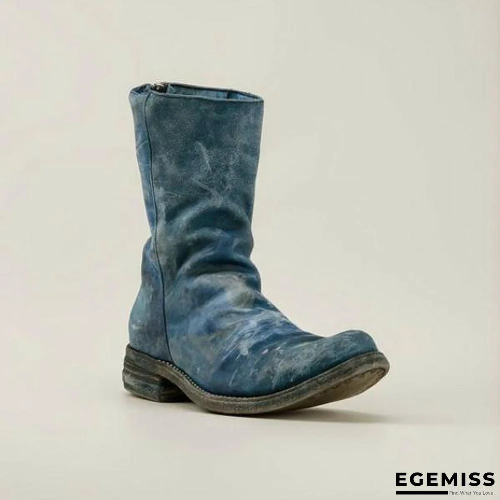 Men's Retro Handmade Leather Cowboy Boots | EGEMISS