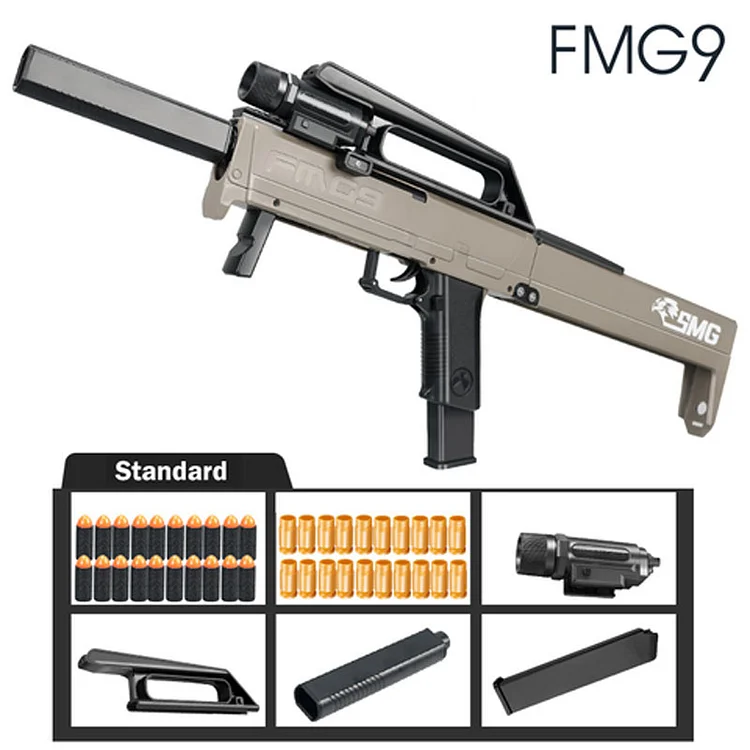 FMG9 Nerf Toy Soft Bullet Gun Model Manual Soft Bullet Folding SubMachine Gun Capable Of Launching Combat Assault Rifles