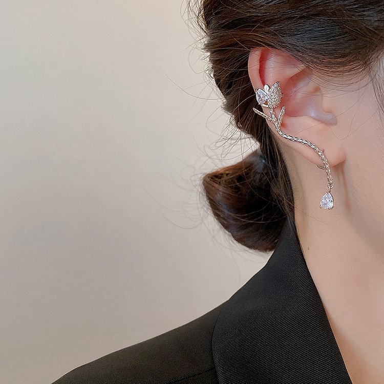 Tulip Flower Zircon Earrings