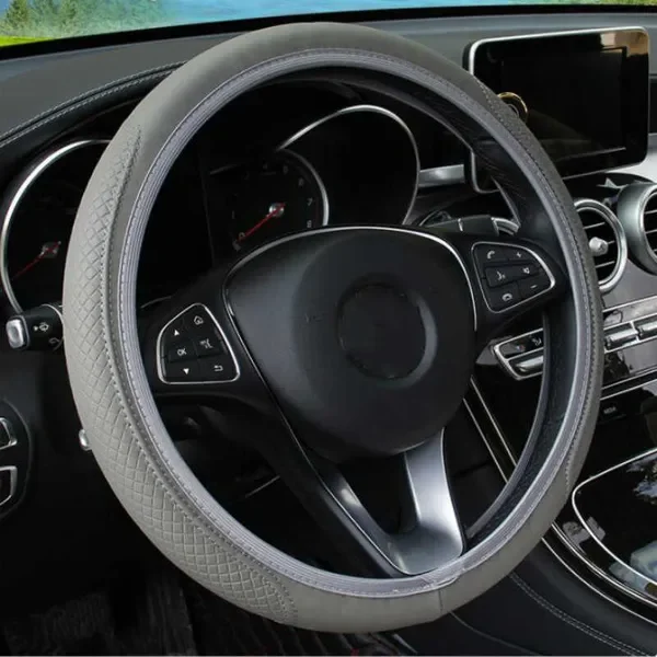 New 37-39cm Steering Skidproof Auto Steering- Wheel Cover Anti-Slip Eming Leather Car-styling Car Accessories