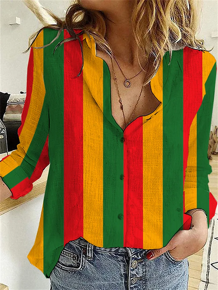 Black Pride Stripe Comfy Blouse