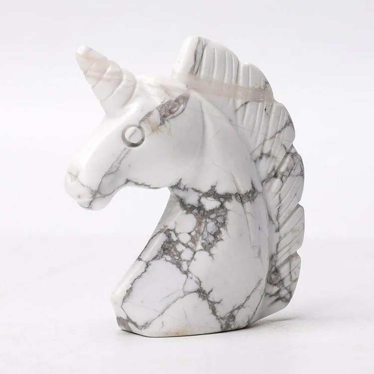 2.0" Howlite Unicorn Crystal Carvings Animal Bulk