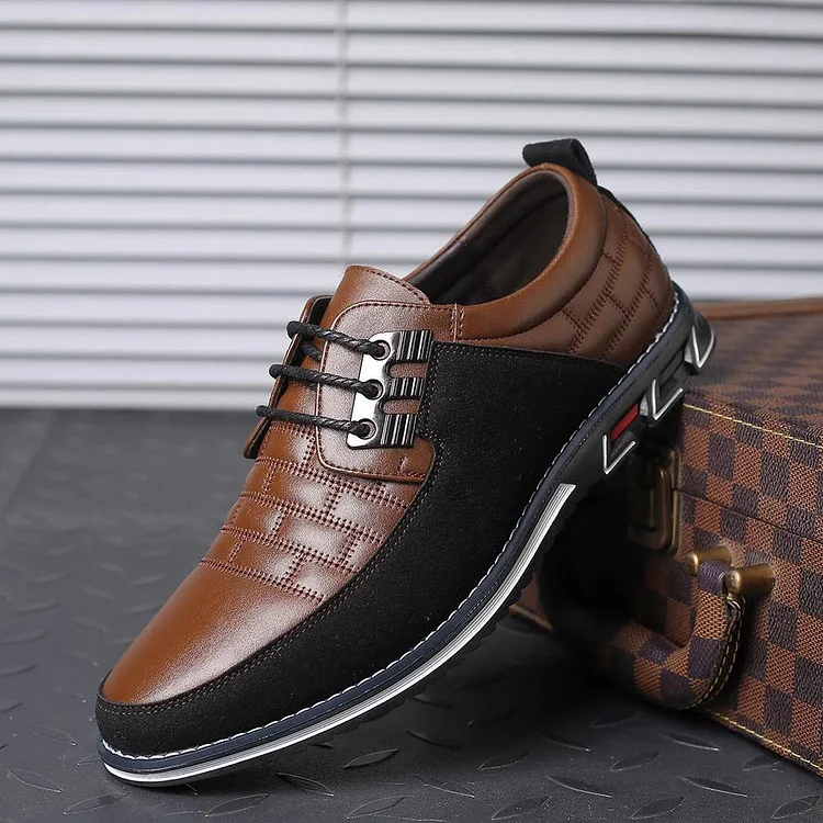 Sale| Men's Casual Leather Shoes British Lace Up Business Classic Loafers Oxford Comfortable Breathable Driving Office shopify Stunahome.com