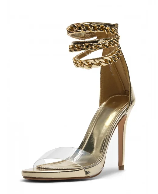 Silver Transparent Ankle Strap Platform Sandals Vdcoo