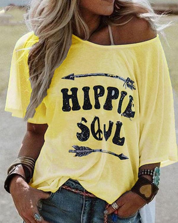 Plus Size Letter Print Crew Neck Women Summer T-shirts