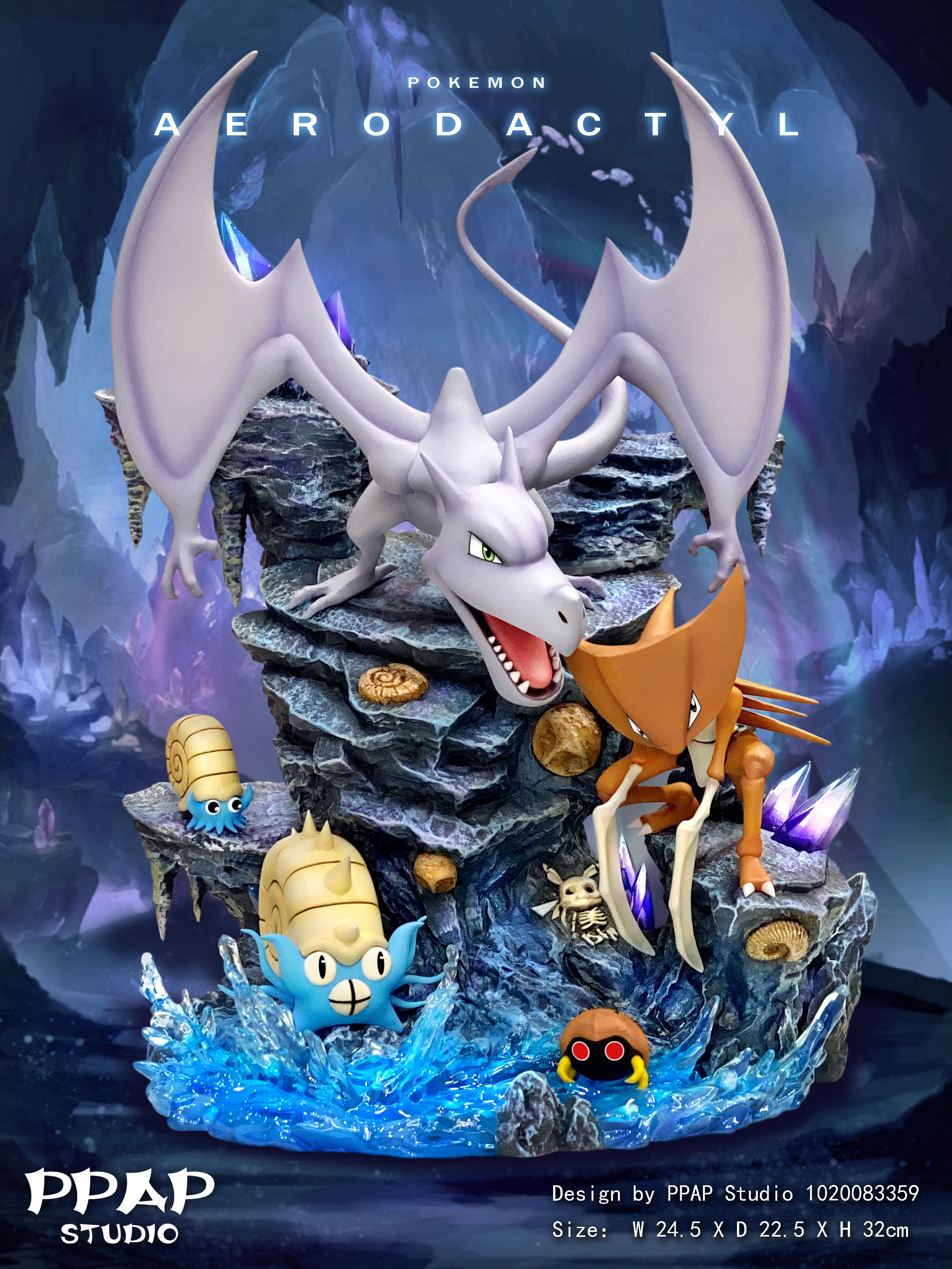 Evolution Series Fossil Pokemon Aerodactyl Set Pokemon Resin Statue Evolution Series Fossil Pokemon Aerodactyl Set Pokemon Resin Statue