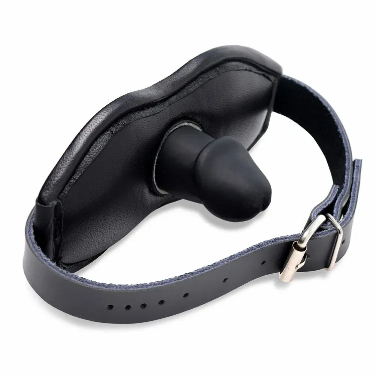 pornhint Pornhint Leather Padded Silicone Penis Mouth Gag Muzzle BDSM Fetish Play Sex toy BDSM