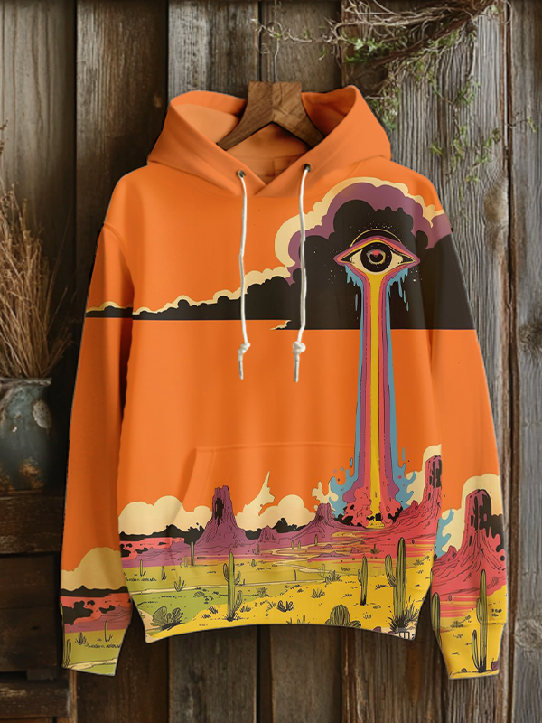 Men's Desert Eye Hippie Art Print Casual Hoodie