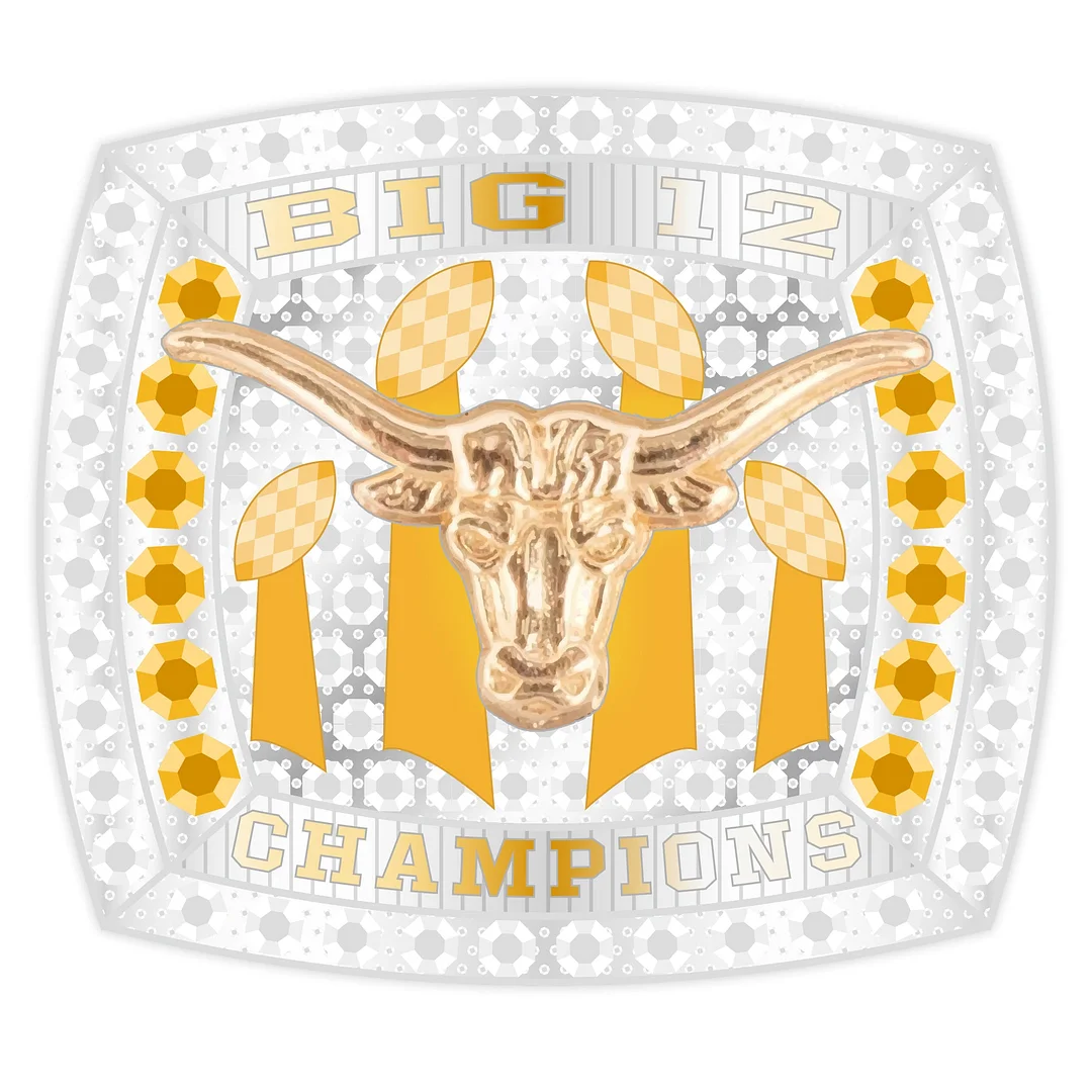 2023 Texas Longhorns Football Big 12 Championship Rings Fans Edition