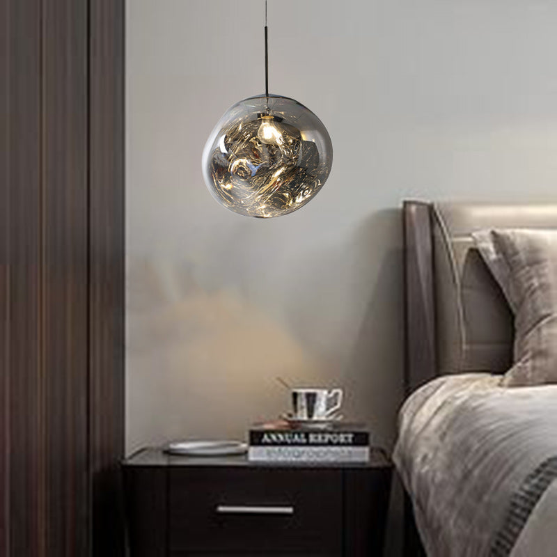 Contemporary Nordic Globe Aluminum Acrylic 1-Light Pendant Light For Living Room