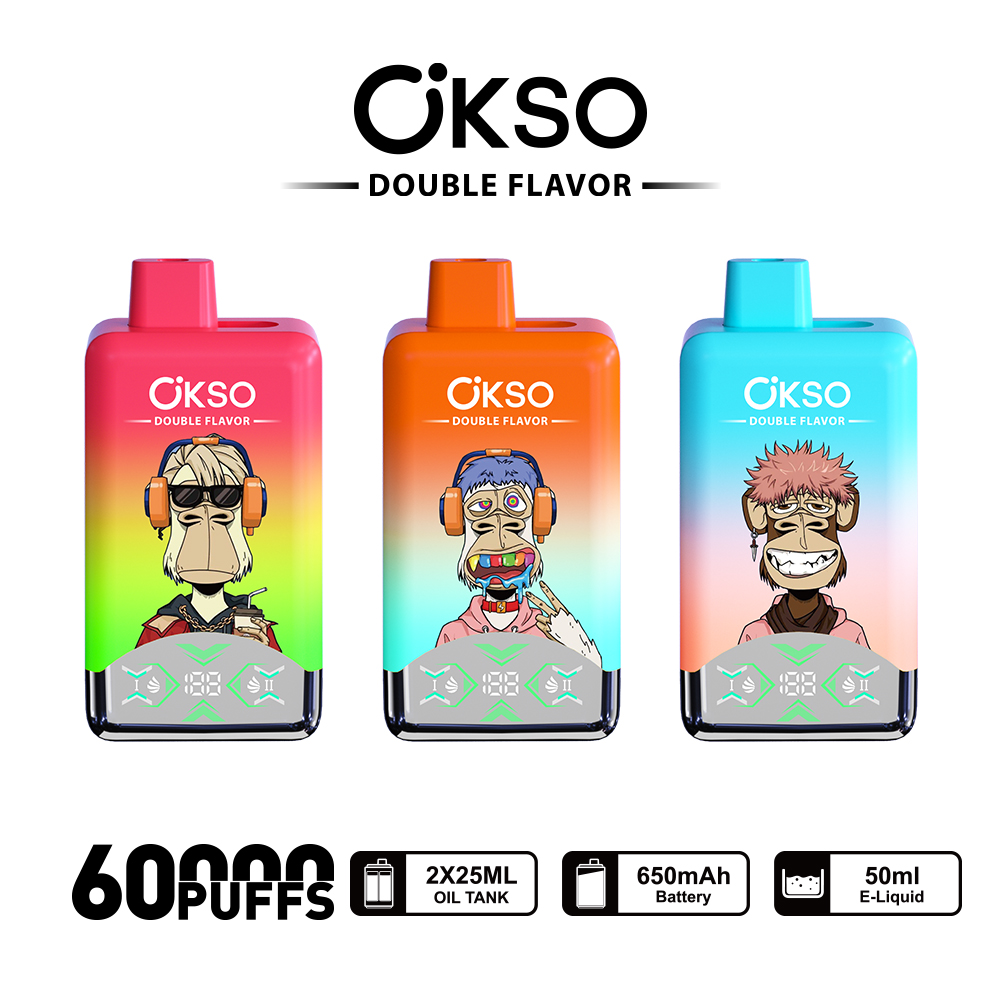 OKSO Double Flavor 60000 60K Puffs Double Taste LED Display (Box of 3) mysite fumotvapeshop