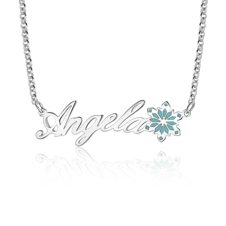 Personalized Christmas Snowflake Name Necklace Gifts for Her