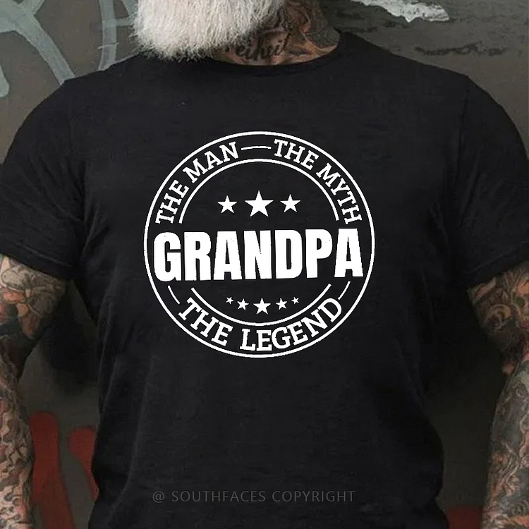 Grandpa The Man The Myth The Legend Print T-shirt