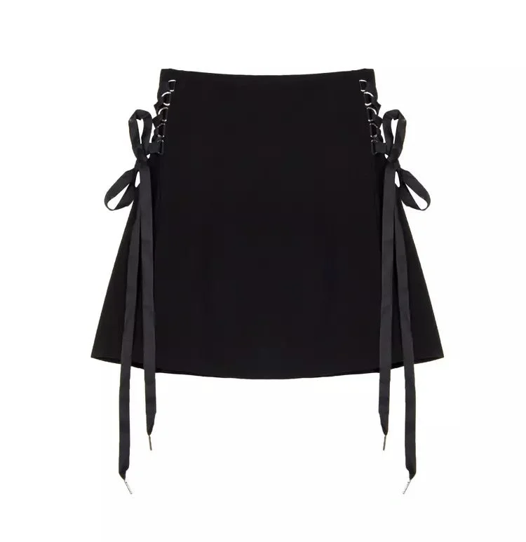 A-line Skirt With Bow On Both Sides