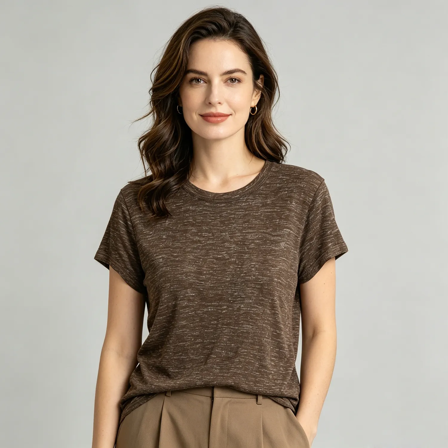 Linen T-Shirt Knit Short Sleeve Relaxed Fit Summer Vacation REAL SILK LIFE