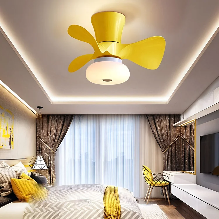 Macaron Color 3 Step Dimming LED Nordic Inverter Ceiling Fan Lights - Appledas
