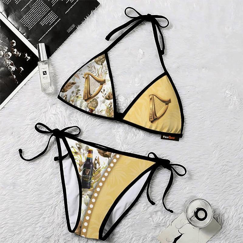 Guinness Triangle Bikini Summer Swimwear Beach Style