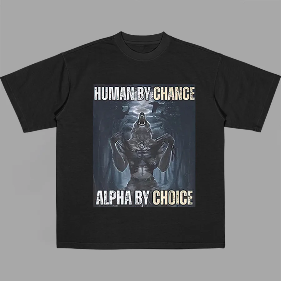 Human By Chance Alpha By Choice Printed Unisex Oversized T-shirt - Devcarry